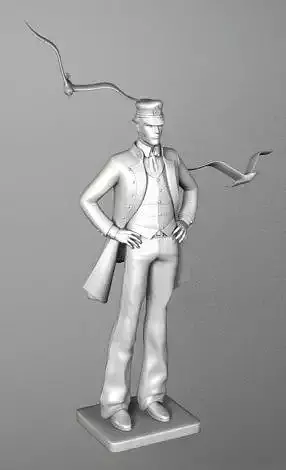 SAILOR statue of man with seagulls 3D model