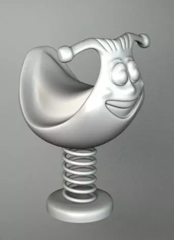 ROCKER 3 cartoon character on chair 3D model
