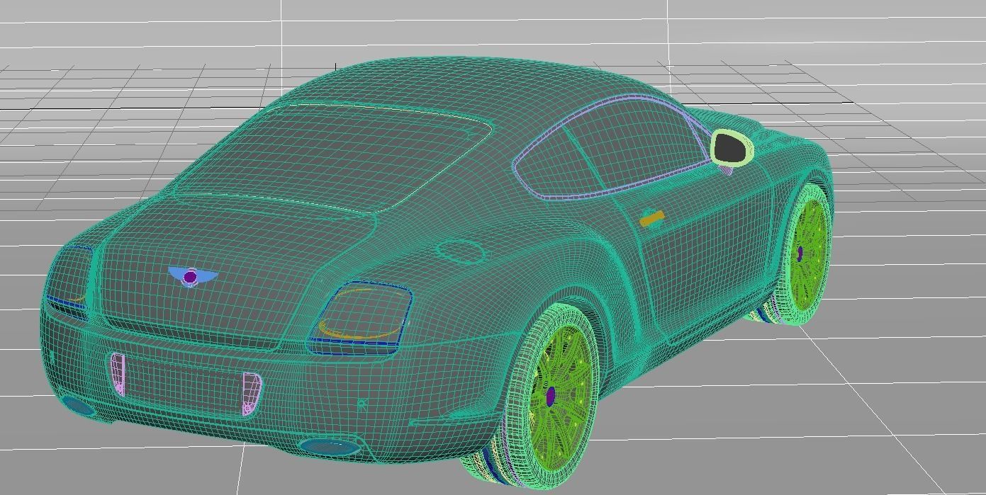 Bentley continental Low-poly 3D model_2