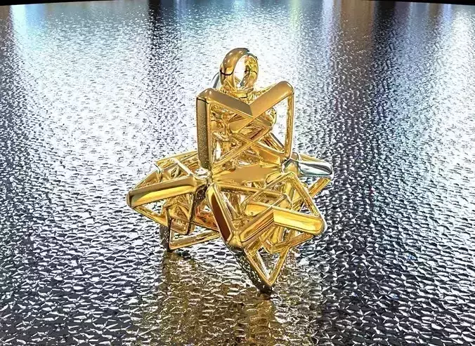 BRO WOVEN TETRAHEDRON 2 PENDANT 3D print model