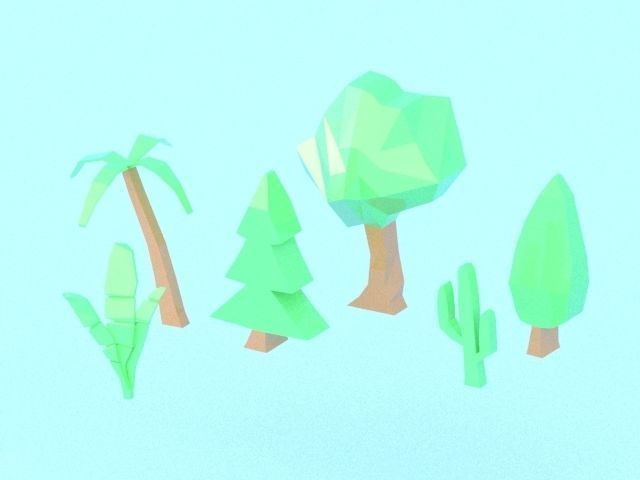 Low poly vegetation palm tree Free low-poly 3D model