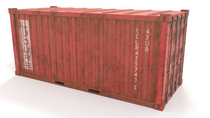 Container 20 ft low poly Low-poly 3D model