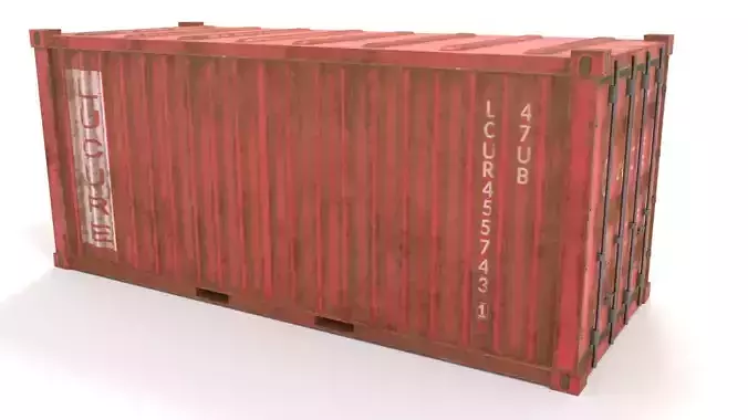 Container 20 ft low poly