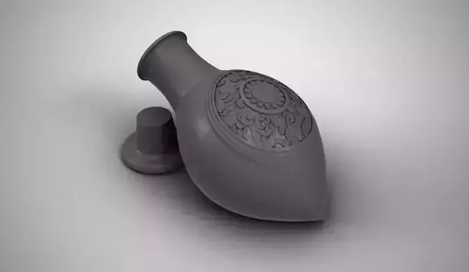 Pitcher bottle with ornate design 3D print model