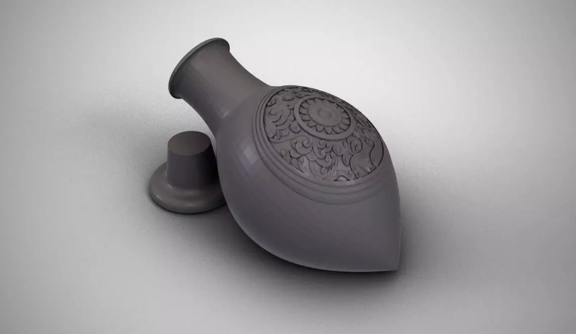 Pitcher bottle with ornate design 3D print model