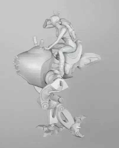 RASTREATOR woman riding robot