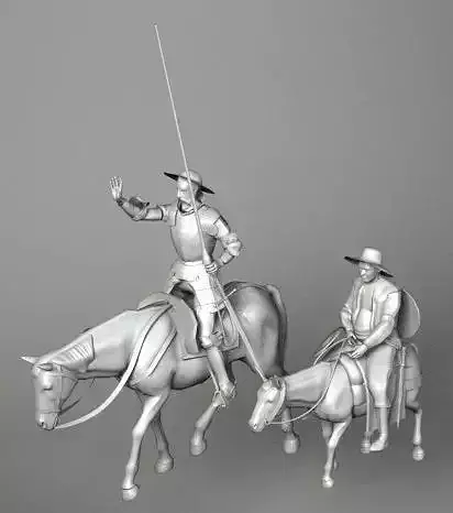QUIJOTE two men riding horses