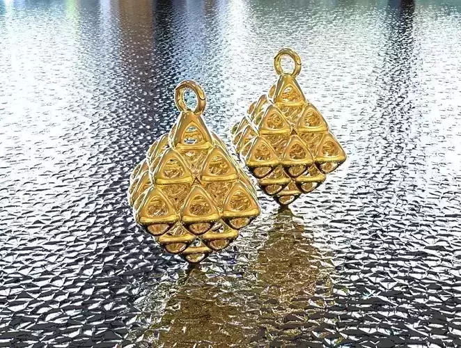 BRO WOVEN OCTAHEDRON 2 EARRING 