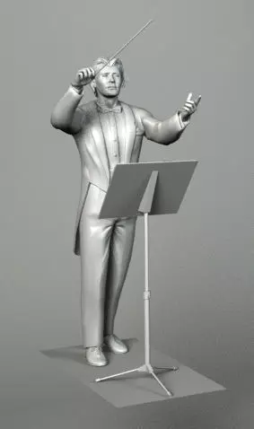 ORCHESTRA conductor holding microphone 3D model_0