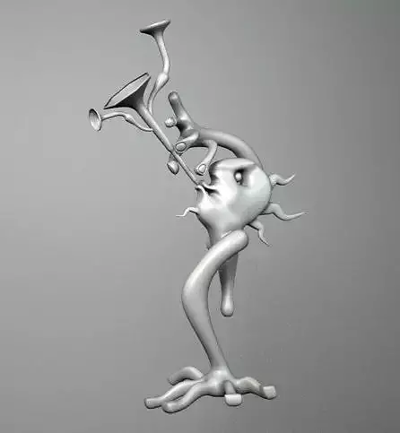 MUSIC cartoon character holding trumpet