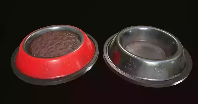 Dog Food Bowl Low-poly 3D model