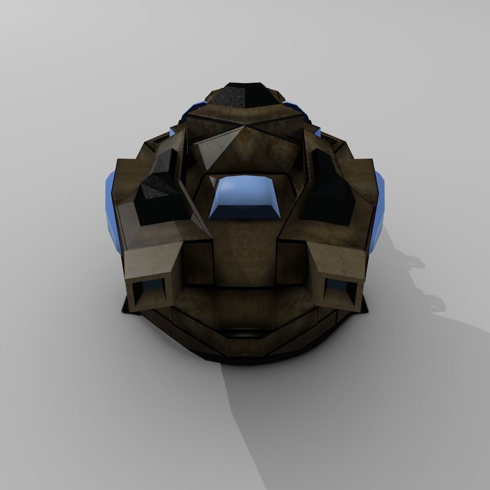 Sci-fi Low-poly Cannon Turret Low-poly 3D model_5