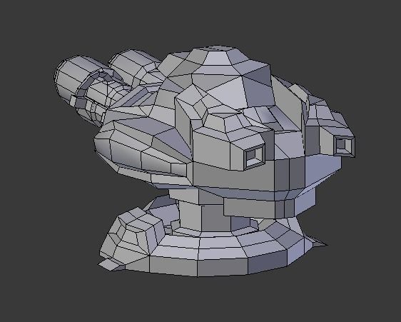 Sci-fi Low-poly Cannon Turret Low-poly 3D model_9