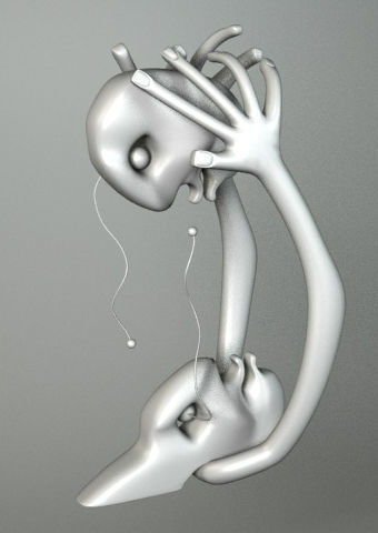 LOVE 1 creature in shape of hand 3D model