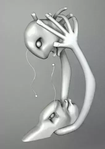 LOVE 1 creature in shape of hand 3D model