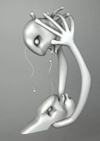 LOVE 1 creature in shape of hand 3D model_0