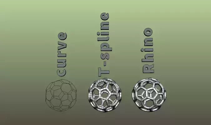 Sphere T-spline Rhino and curve 3D print model