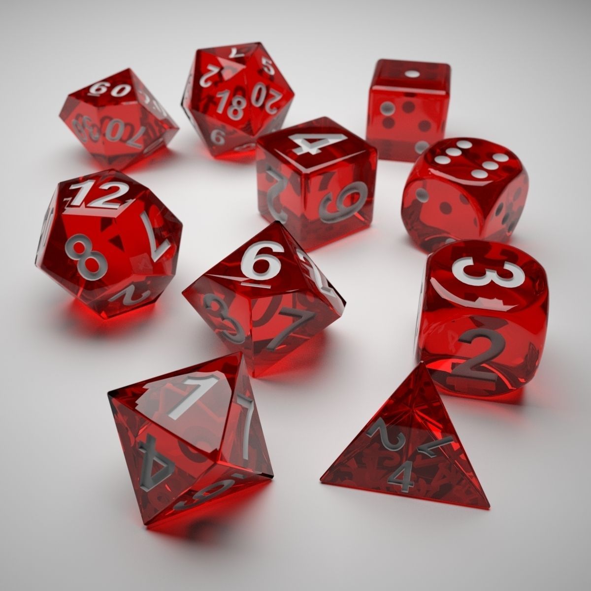 Role Playing Dice - Complete Set - 3D Print Ready 3D model_1