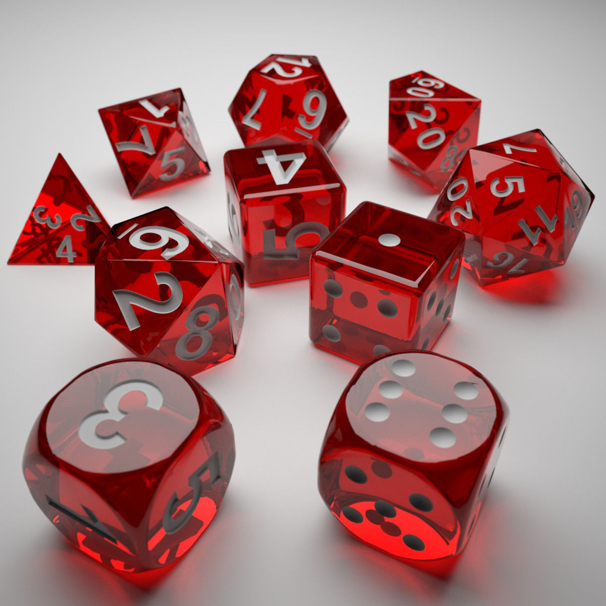 Role Playing Dice - Complete Set - 3D Print Ready 3D model_2