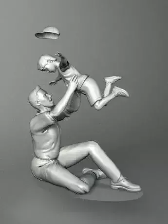 FATHER 2 statue of man and child