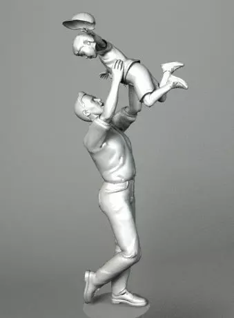 FATHER 1 man holding child in his arms 3D model_0