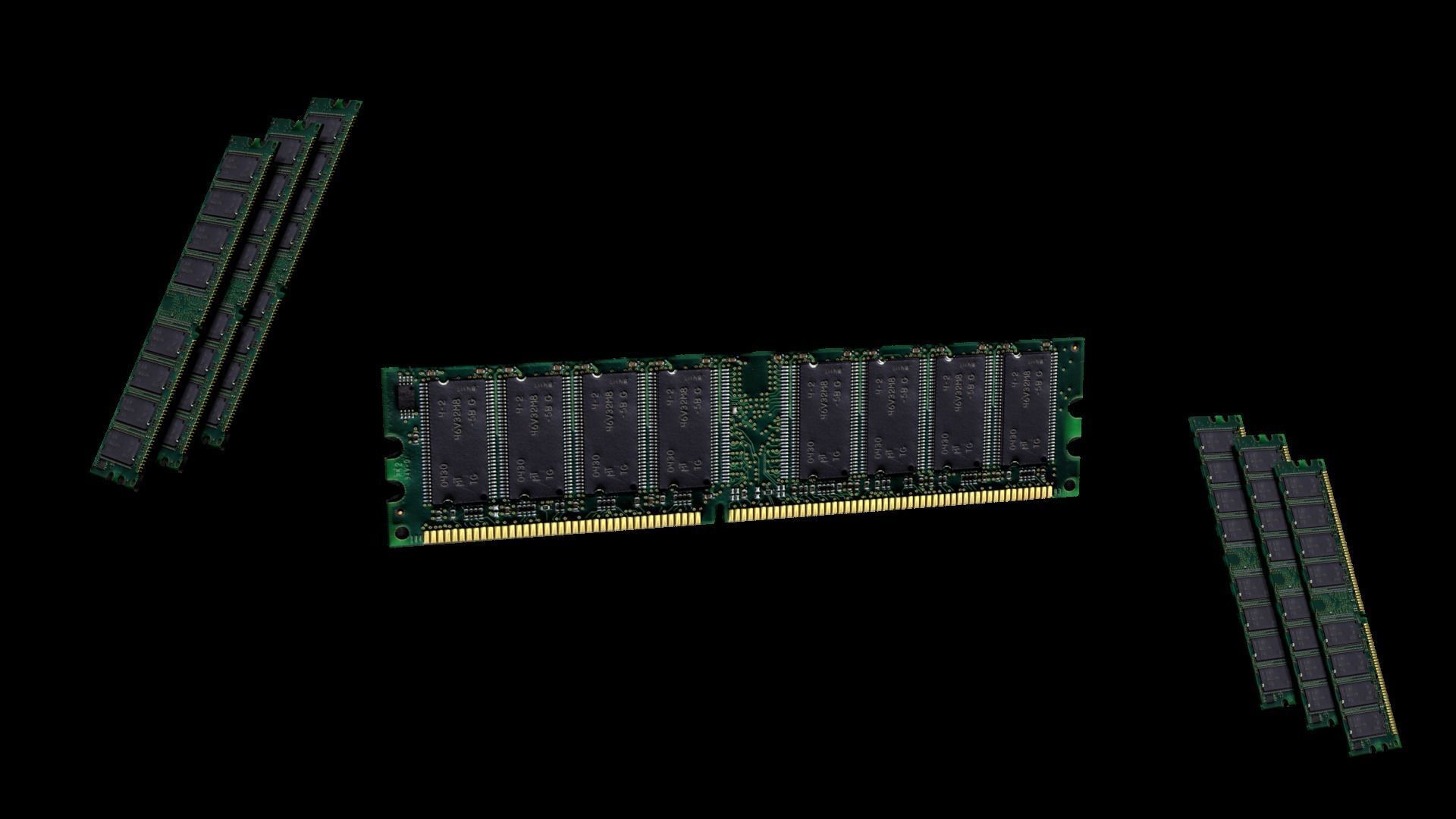 Ram Memory Card Computer Part Tech Machine Storage Data Sci Fi Low-poly 3D model_2