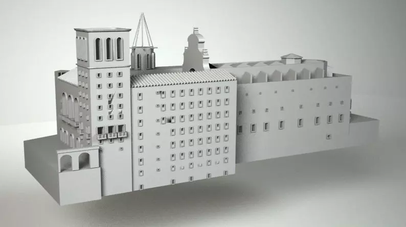 CONVENT church with towers 3D model