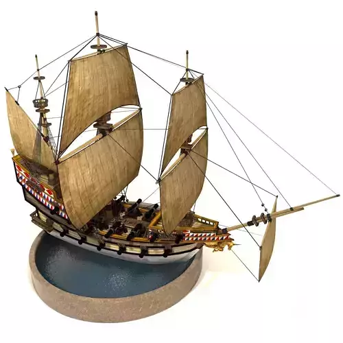 Pirate Galleon Low-poly 3D model