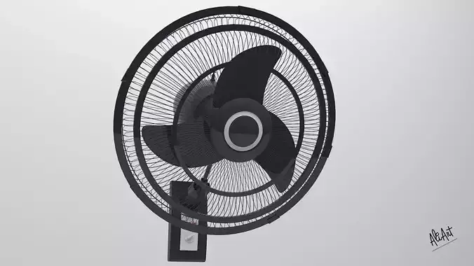 Pedestal Wall  Fan Free 3D model