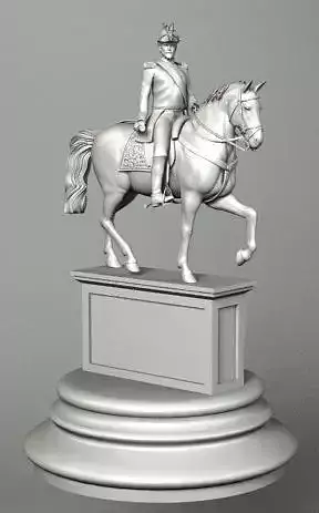 CHIVALRY statue of man on horse
