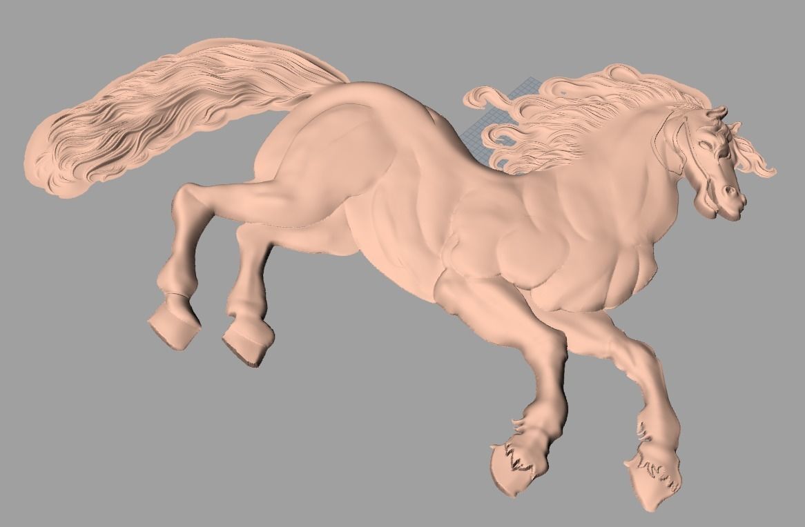 CNC 3D relief design horse STL file used for artcam aspire E703 3D model_1