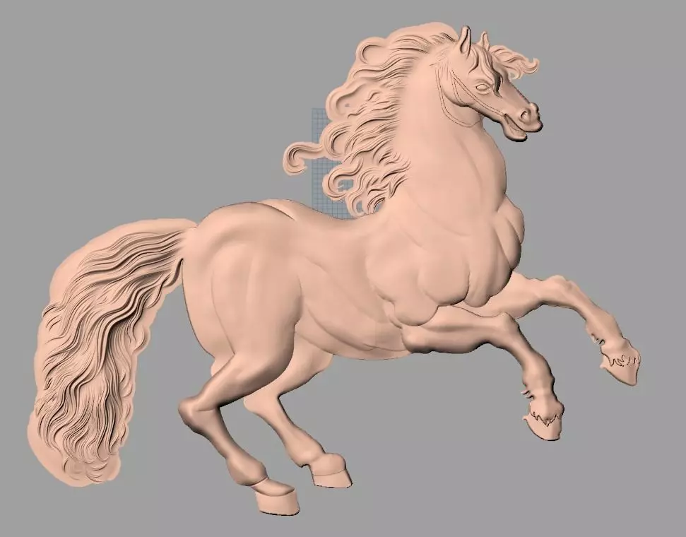 CNC 3D relief design horse STL file used for artcam aspire E703 3D model_0