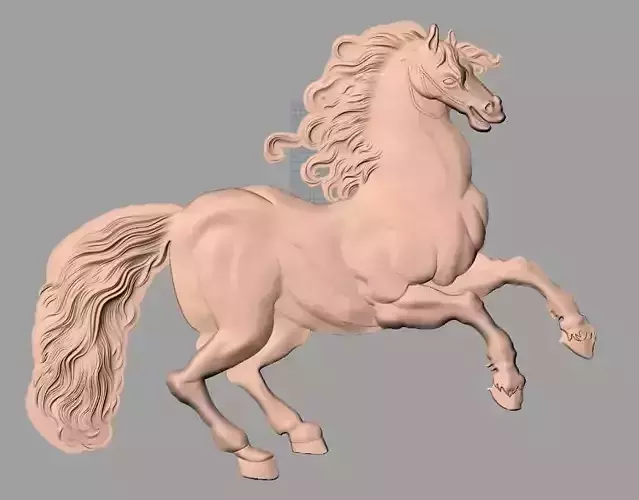 CNC 3D relief design horse STL file  used for artcam aspire E703
