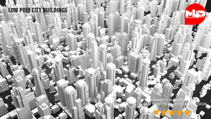 Low Poly City Buildings Low-poly 3D model