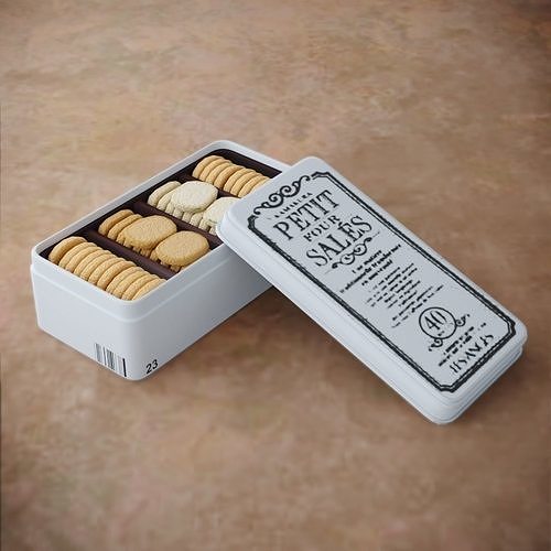 Food Cookies Metal Box Opened Low-poly 3D model
