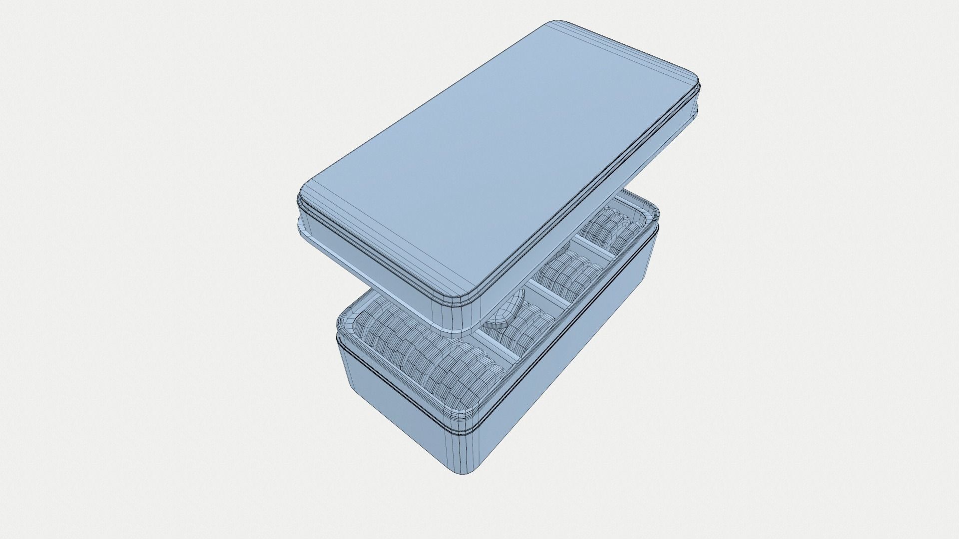 Food Cookies Metal Box Opened Low-poly 3D model_10