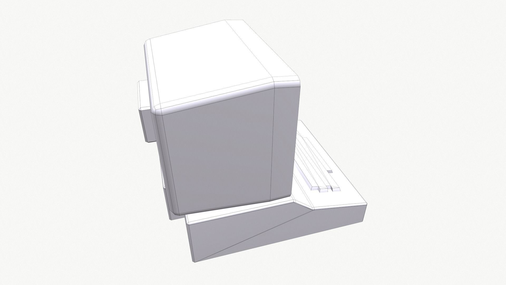 Computer vintage Low-poly 3D model_17