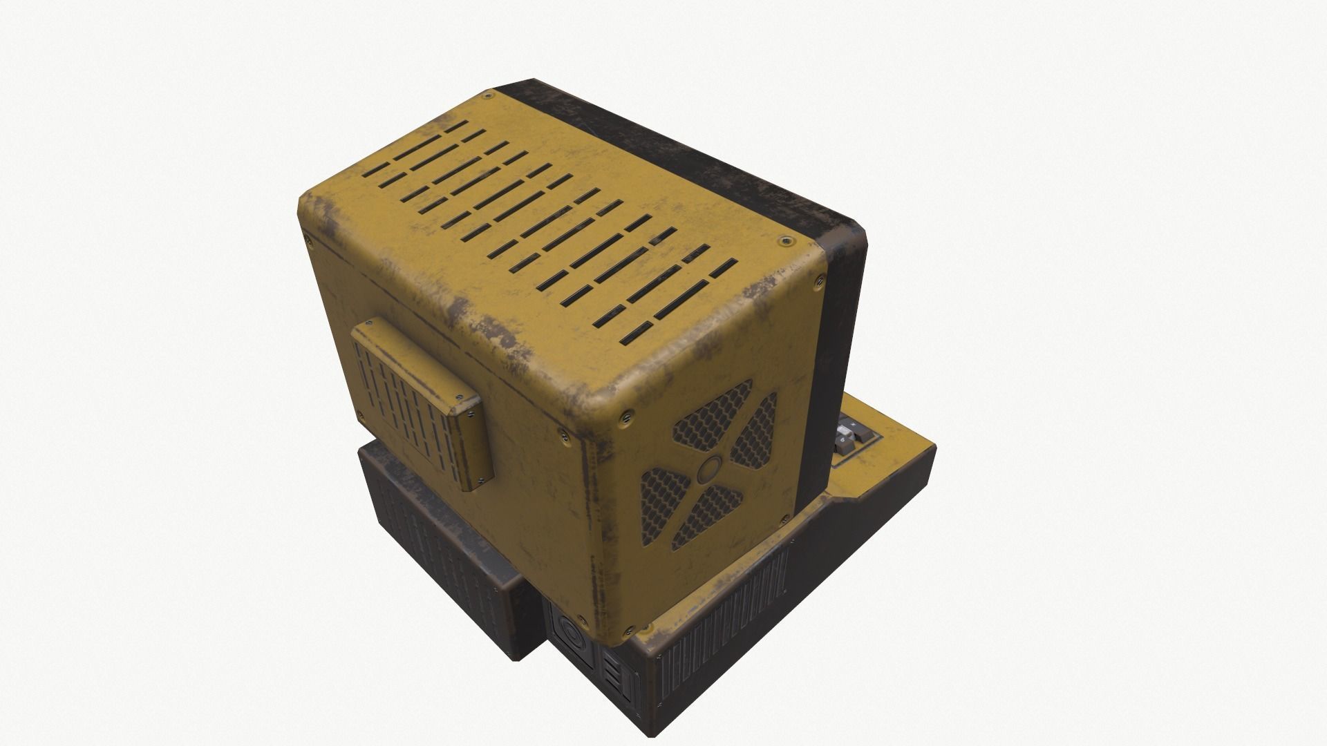 Computer vintage Low-poly 3D model_6