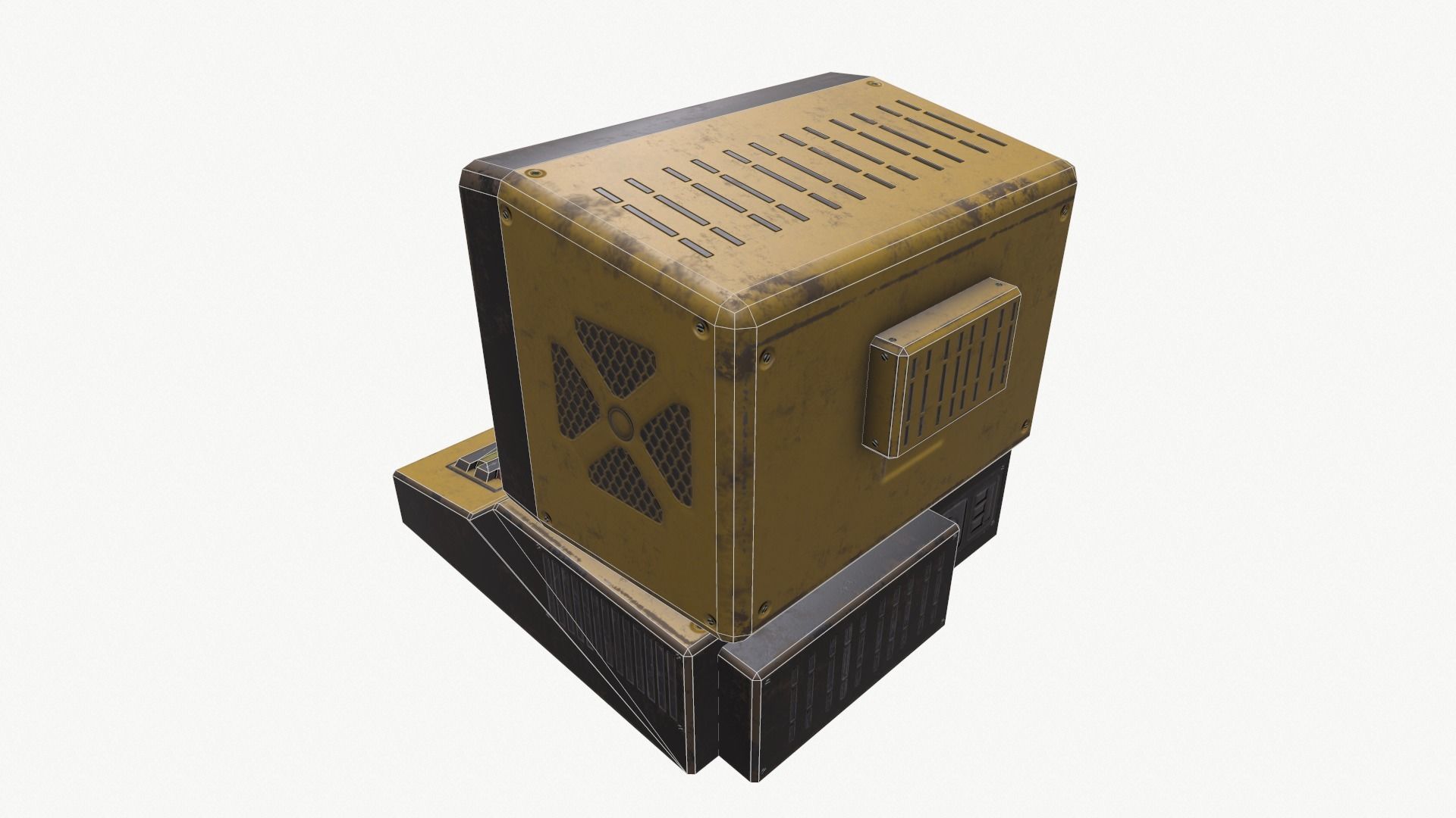Computer vintage Low-poly 3D model_24