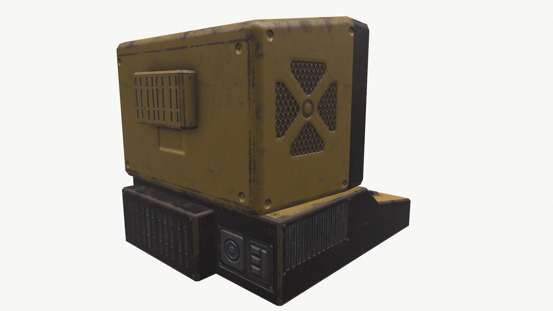 Computer vintage Low-poly 3D model_3