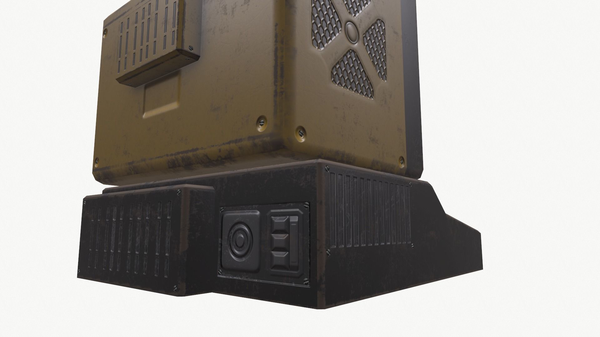 Computer vintage Low-poly 3D model_5