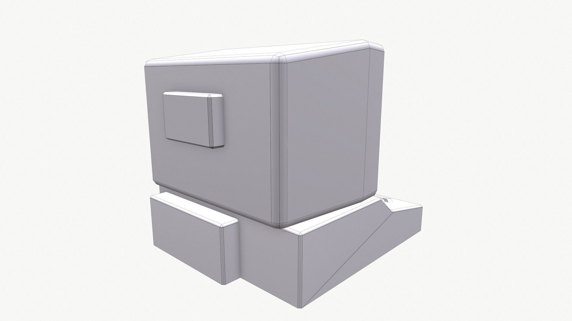 Computer vintage Low-poly 3D model_18