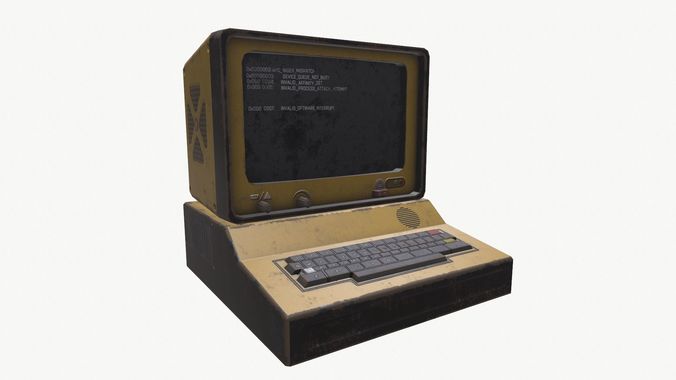 Computer vintage Low-poly 3D model