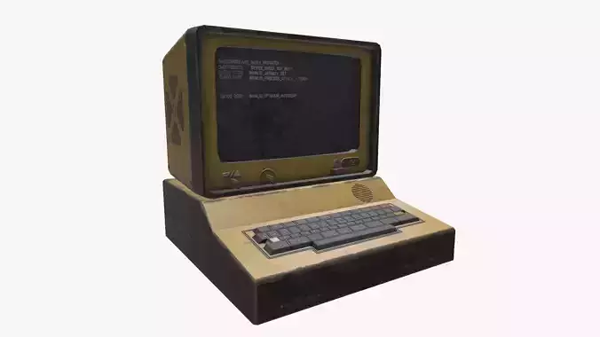 Computer vintage Low-poly 3D model
