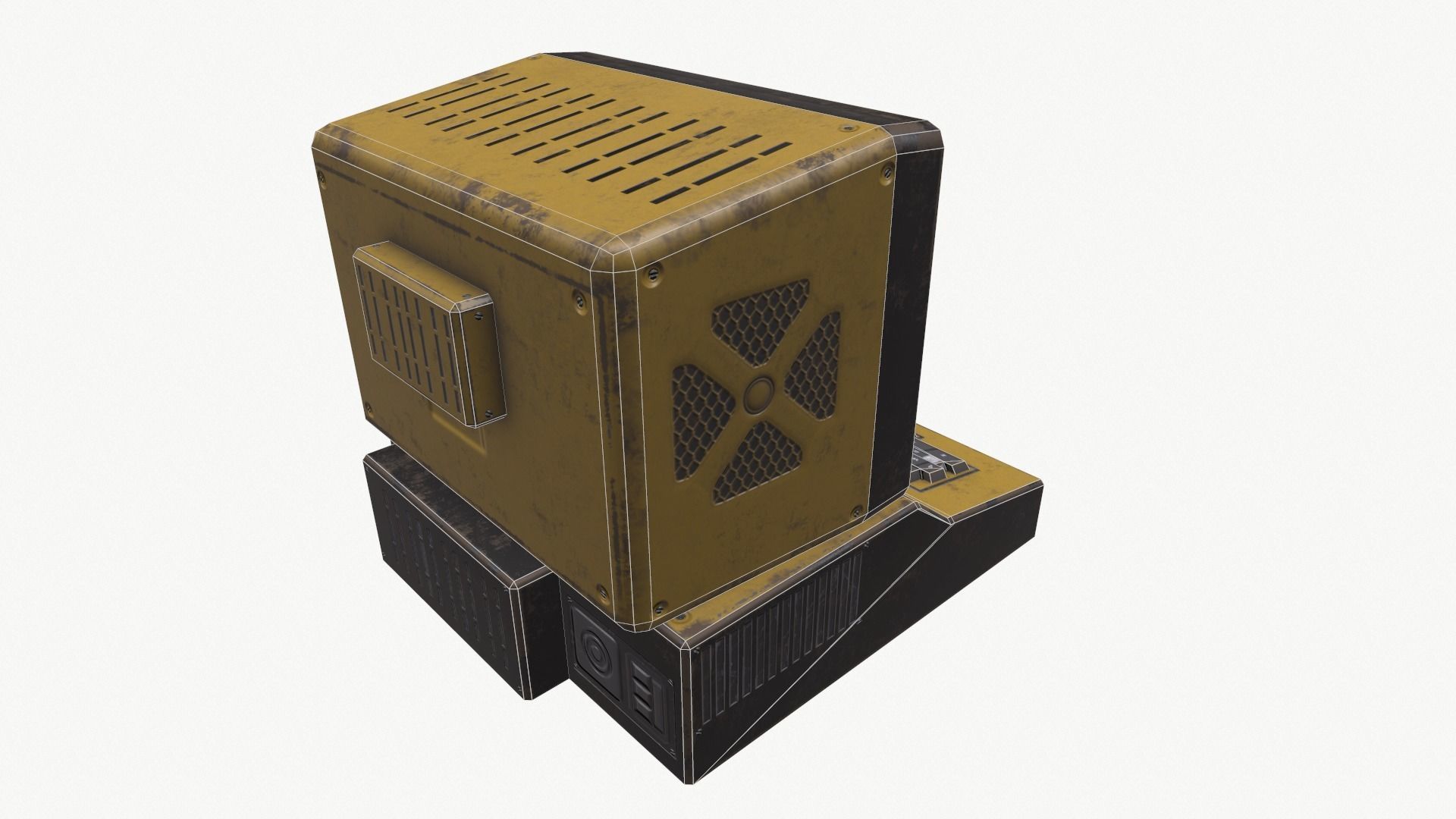 Computer vintage Low-poly 3D model_21