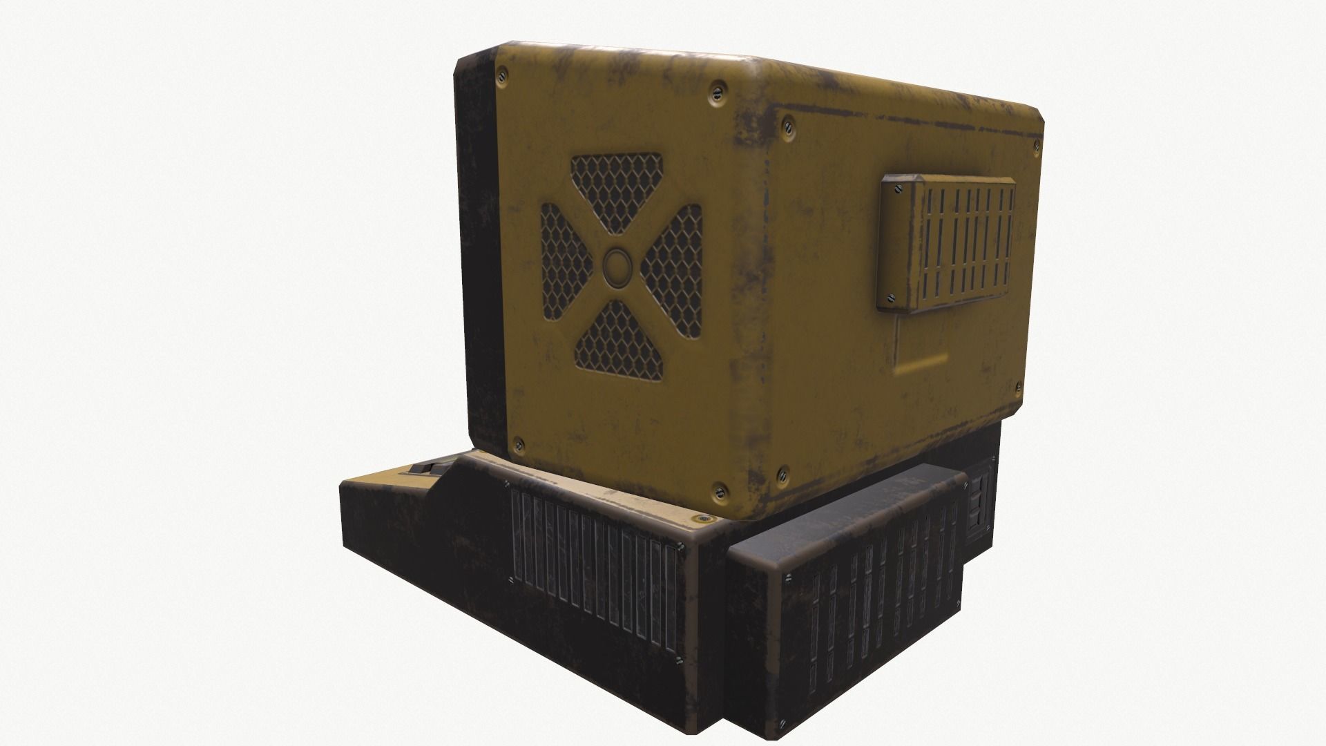 Computer vintage Low-poly 3D model_4