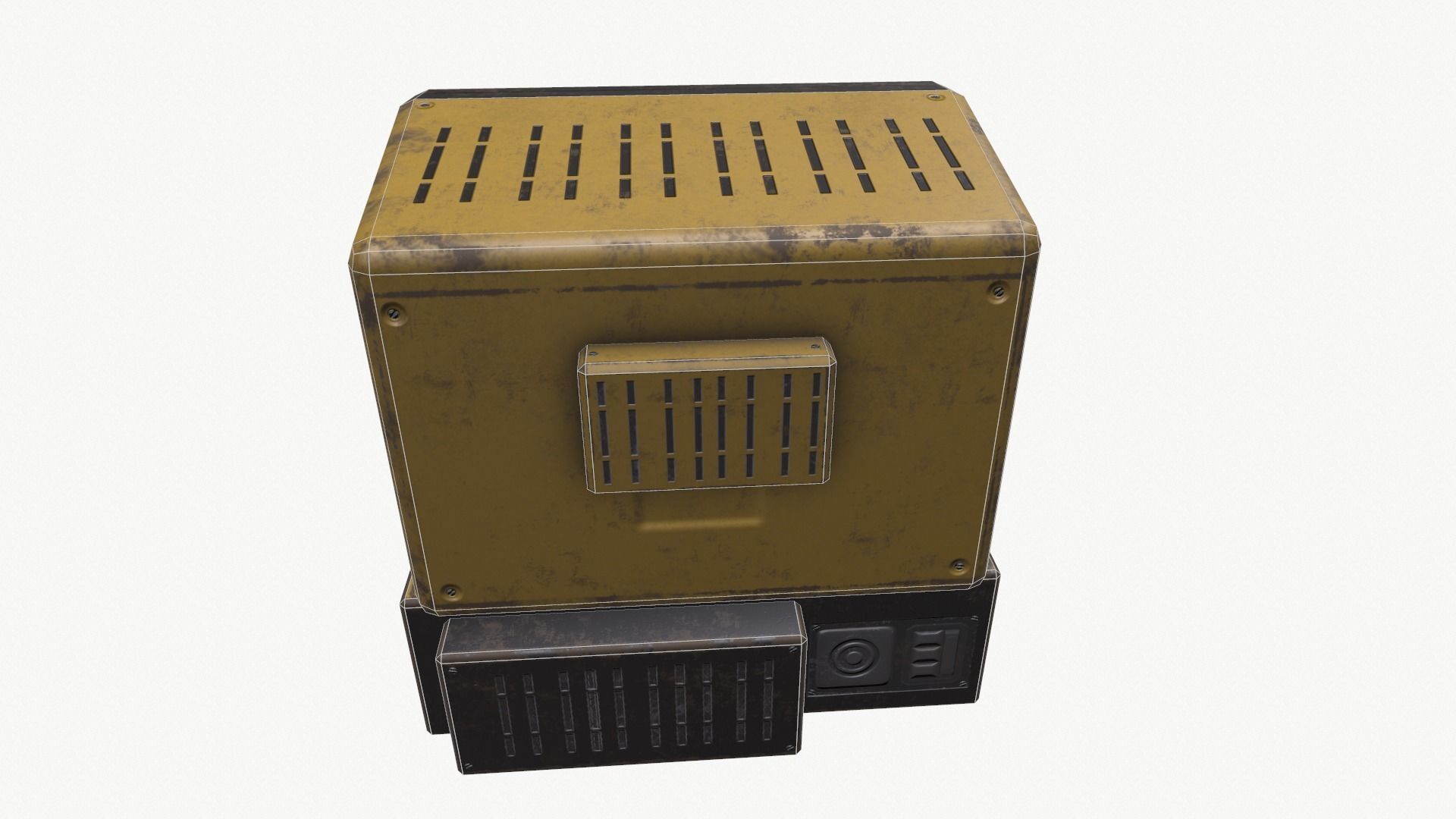 Computer vintage Low-poly 3D model_23