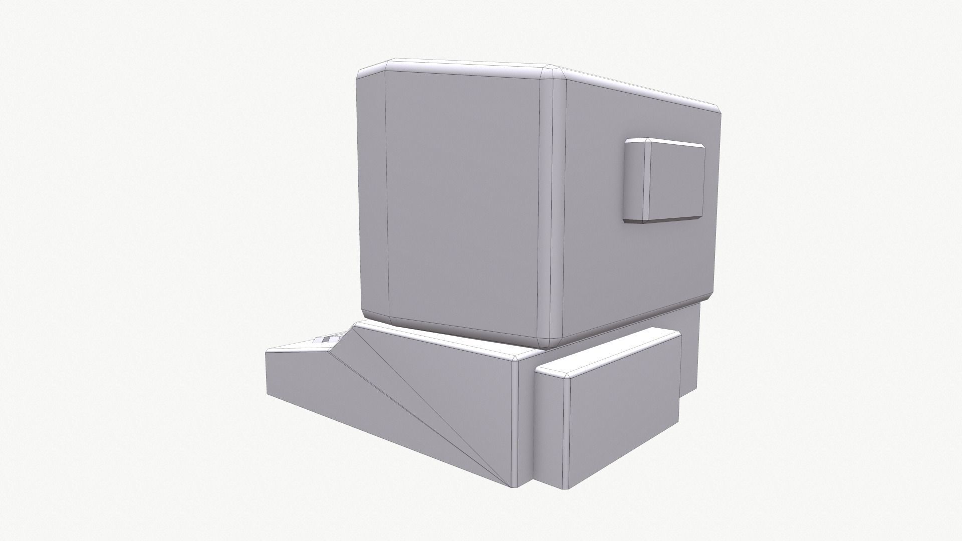 Computer vintage Low-poly 3D model_20