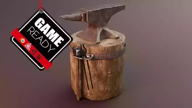 The blacksmith s set Low-poly 3D model