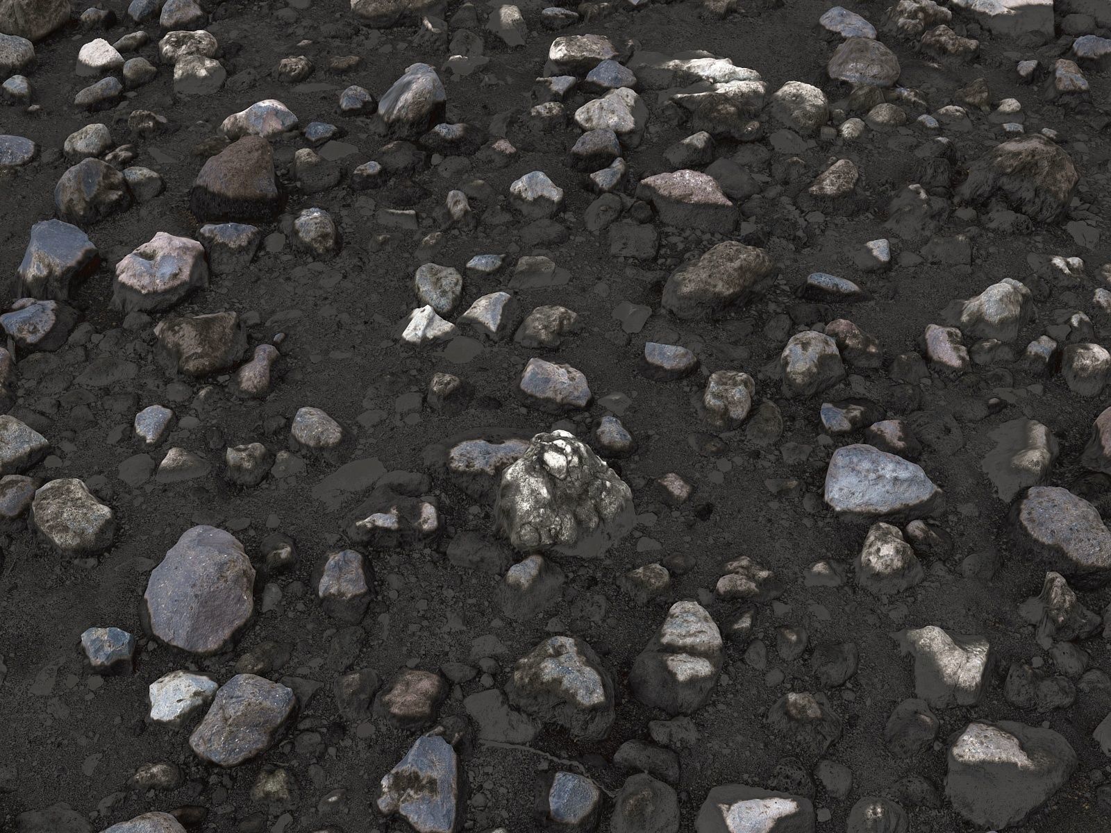 Mud stones desert 16K Low-poly 3D model_7